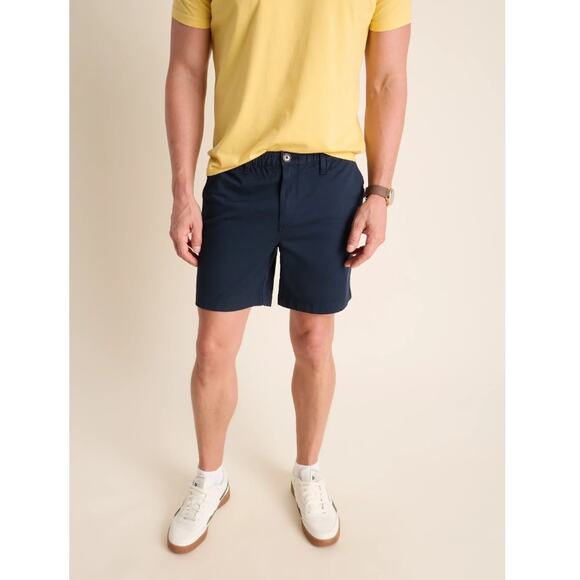 NEW CHUBBIES Men's Navy The Armadas 7" Flat Front Stretch Twill Shorts Size 33 - Picture 1 of 7